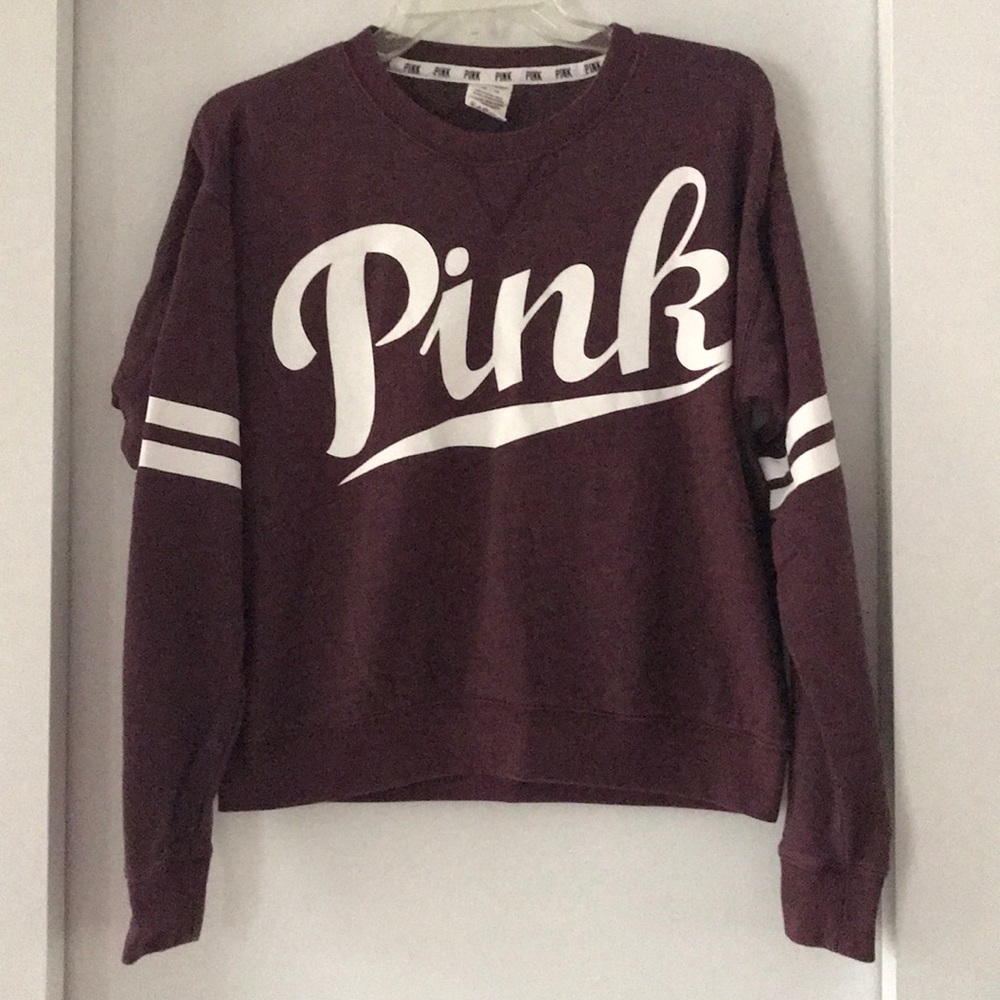 Pink Burgundy Crew Neck Sweatshirt